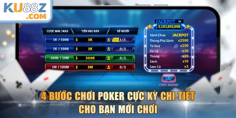 4 bước chơi Poker cực kỳ chi tiết cho bạn mới chơi
