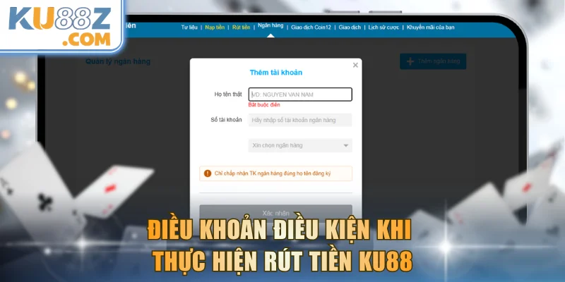 Rút tiền KU88 nhanh chóng khi đáp ứng điều kiện